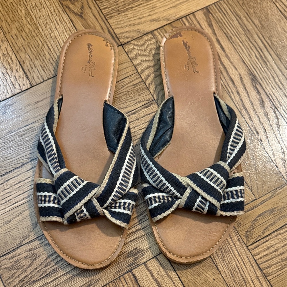 Target Black and Tan Striped Sandals